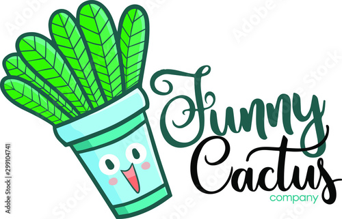 Cute and funny logo for Funny Cactus store or company