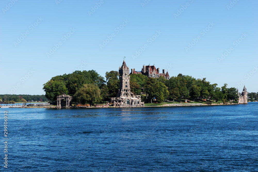 Historic Boldt Castle in the 1000 Islands region of New York State on Heart Island in St. Lawrence River