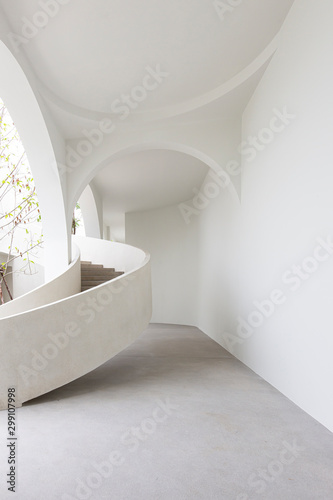 Modern elegant Staircase curve Architecture details. photo