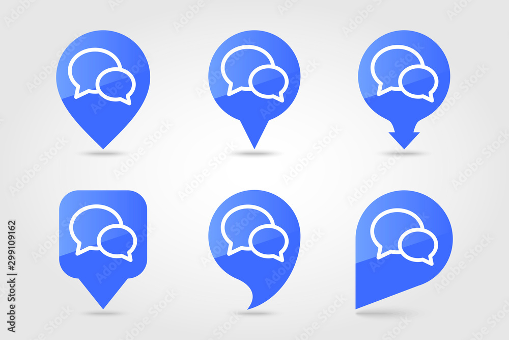 Chat speech pin map icon vector Chat speech pin map icon vector