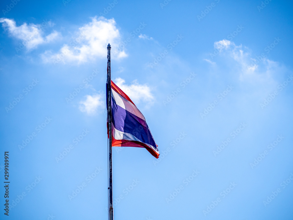 Thailand flag on blue sky