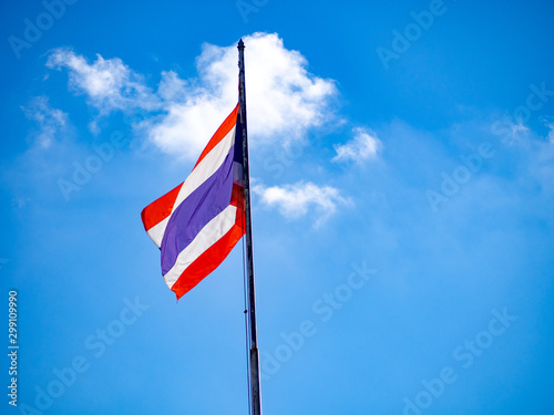 Thailand flag on blue sky