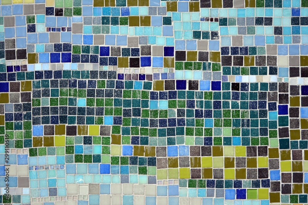 Fototapeta premium Colorful mosaic glass tile wall