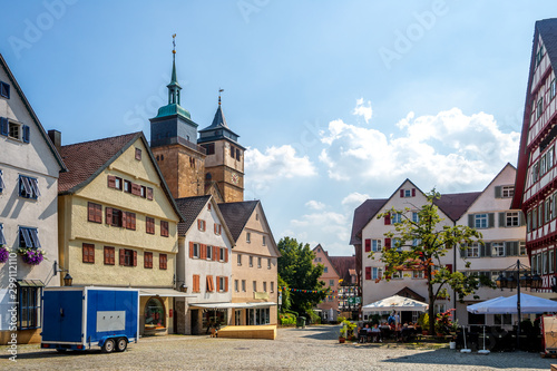 Marktplatz von Markgröningen, Baden-Württemberg, Deutschland 