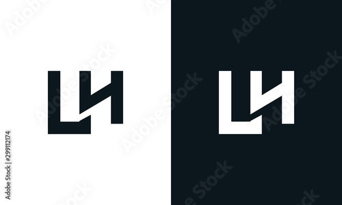Modern abstract letter LH logo. This logo icon incorporate with two abstract shape in the creative process.