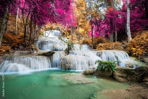 Fototapeta Naklejka Na Ścianę i Meble -  Amazing waterfall at colorful autumn forest