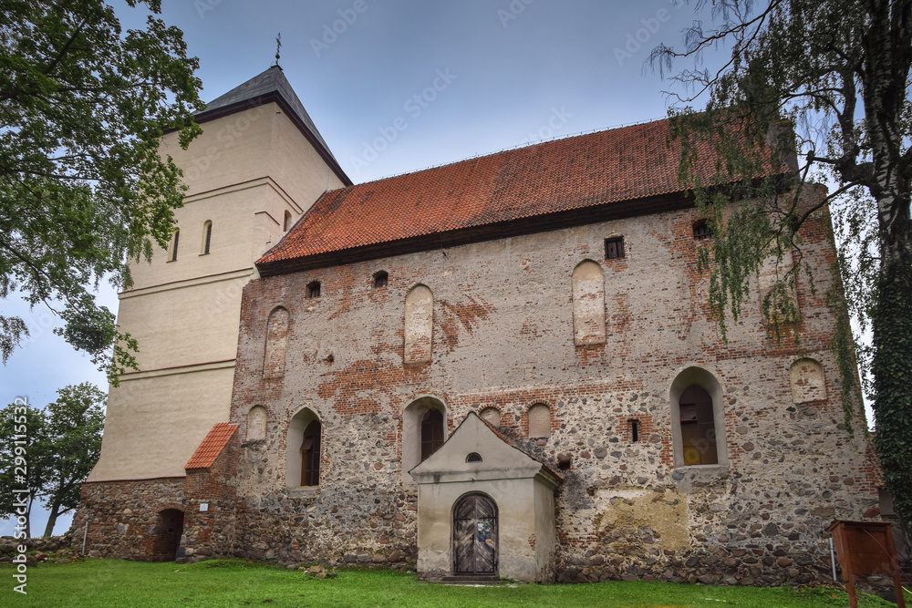 Teutonic castle from the end of the 14th century. In 1513, the stronghold was turned into a church. Bezławki, Poland.