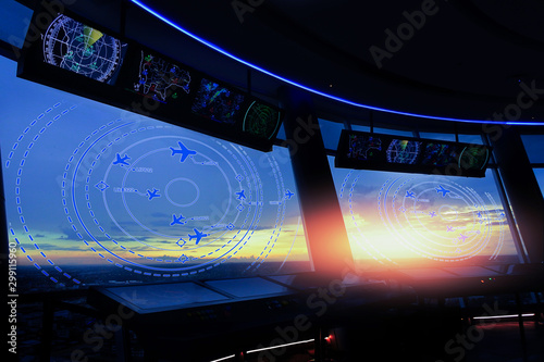 Simulation screen showing various flights for transportation and passengers.