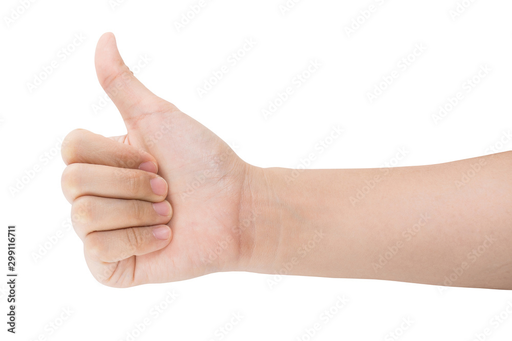 various gestures and sign of Woman's hand isolated on white background with clipping path.