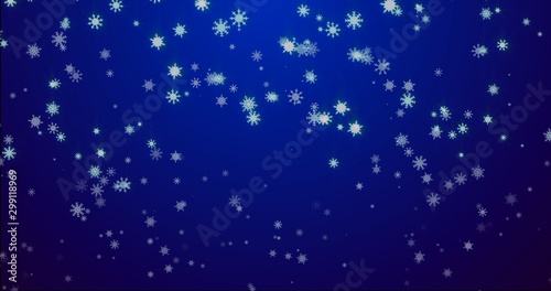 Wallpaper Mural Christmas blue background with snowflakes - falling snow Torontodigital.ca