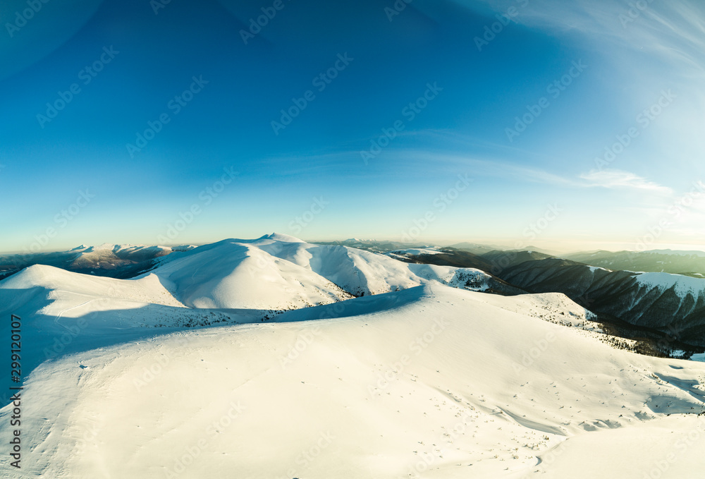 Top view of mesmerizing view of the ski slope Top view of mesmerizing view of the ski slope