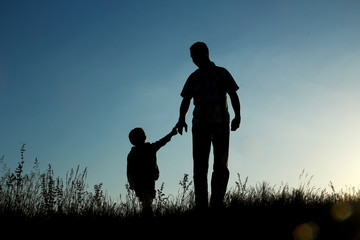 father and son silhouette