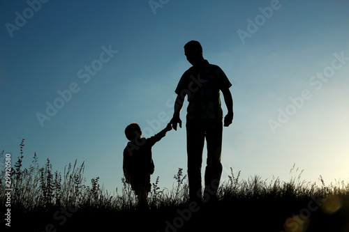 father and son silhouette