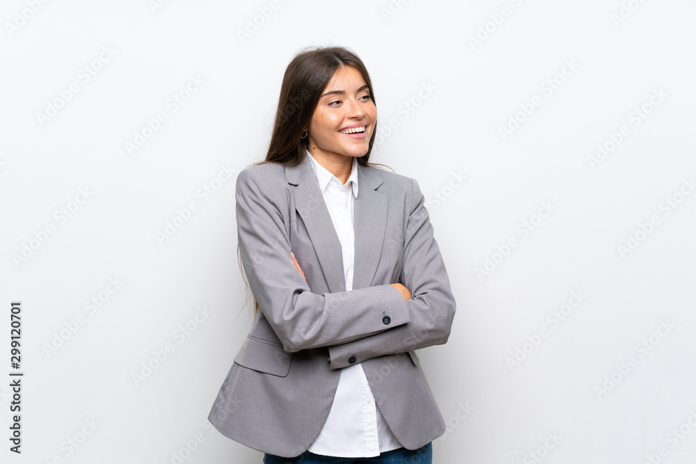 Young business woman over isolated white background happy and smiling Young business woman over isolated white background happy and smiling