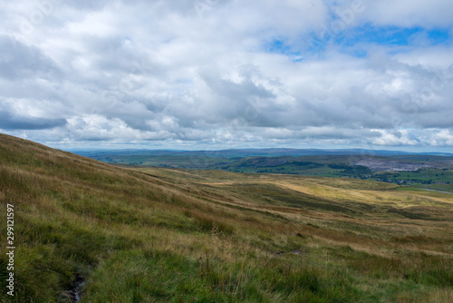 mountains with good views and beautiful clouds of England in Yorkshire