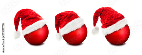 Red santa hat isolated on white background
