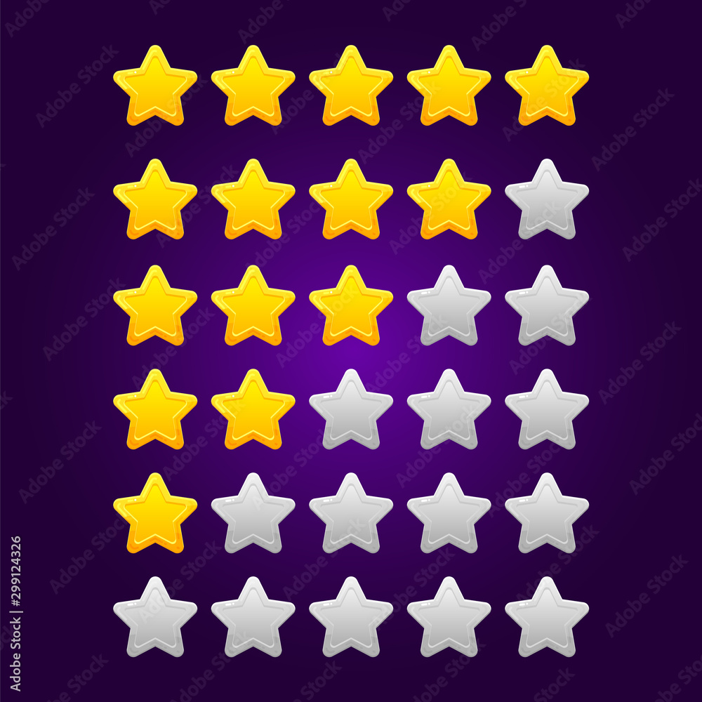 Set of Shiny Star Ratings for Mobile Games. Set of Shiny Star Ratings for Mobile Games.