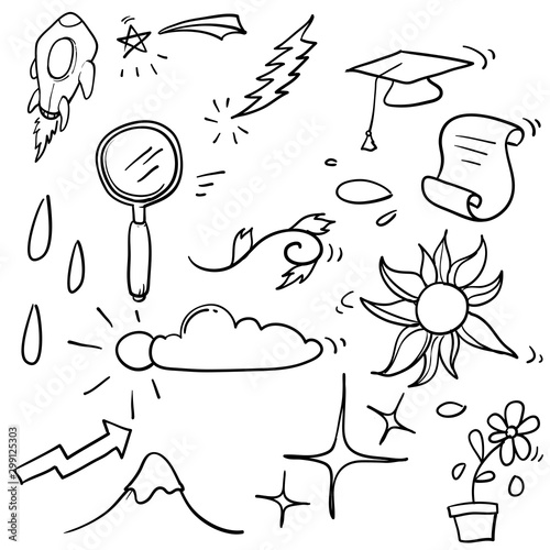 hand drawn grafitti,flourish,emphasis,swishes,swoops doodle element for your design vector