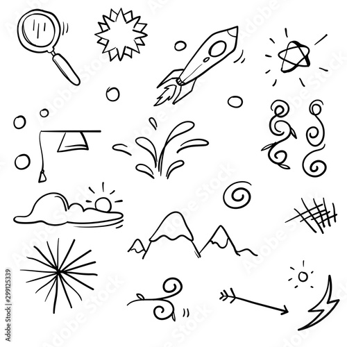 hand drawn grafitti,flourish,emphasis,swishes,swoops doodle element for your design vector