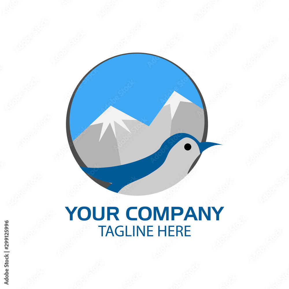 Penguin logo in the circle. flat design. Penguin silhouette. Vector Illustration on white background Penguin logo in the circle. flat design. Penguin silhouette. Vector Illustration on white background