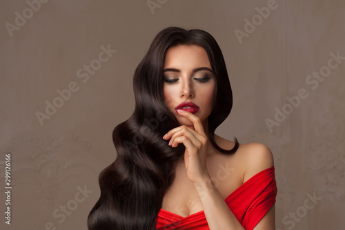 Pretty woman brunette with ...
