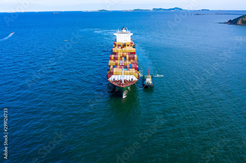 shipping container cargo logistics business services import export international aerial view