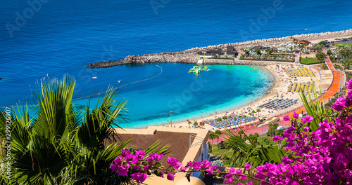 Amazing landscape with Amadores beach on Gran Canaria, Spain
