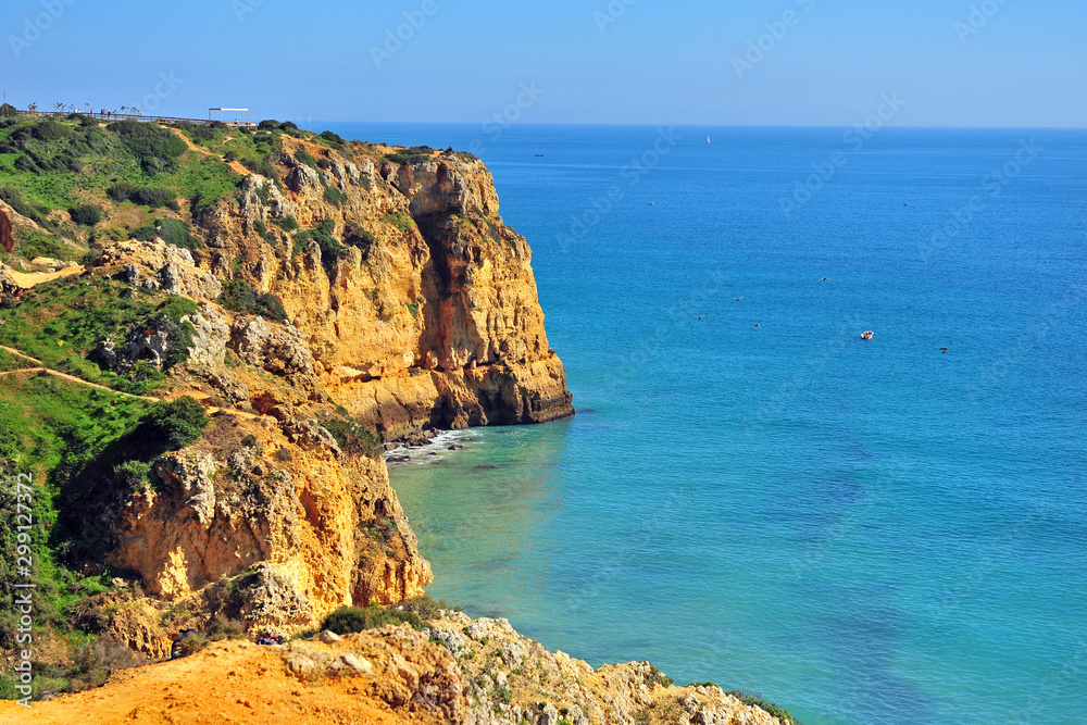 Beautiful coast line of Algarve province in Portugal