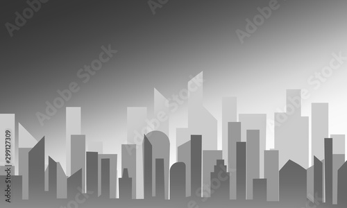 Urban background  abstract city at dusk  vector background  copy space. 
