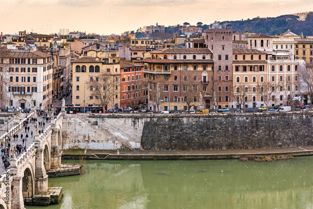 Obraz premium Rome skyline. Rooftop panoramic view of Rome, Italy