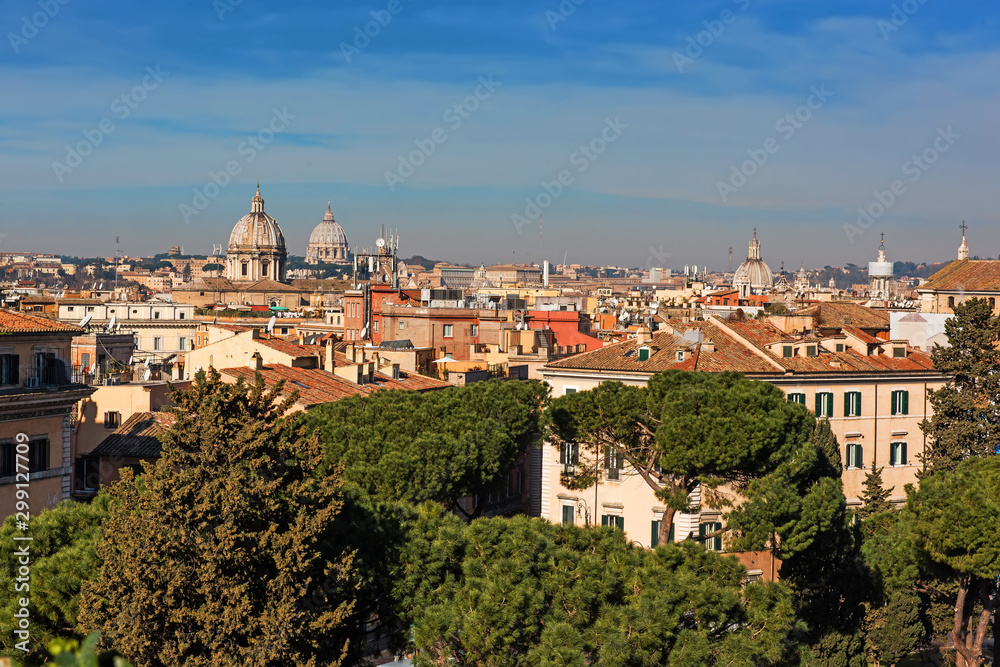 Rome rooftop city view. Italy