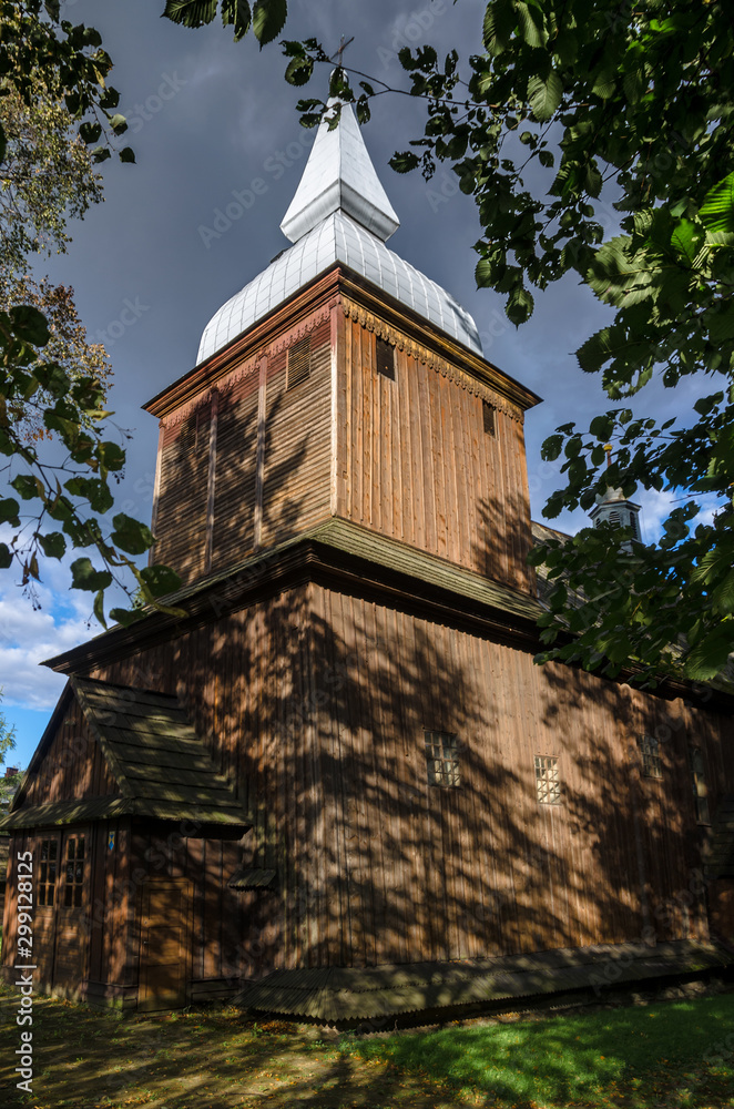 Wooden Roman Catholic church of Saint. Nicholas in Polanka Wielka village, Poland. Built in the first half of the sixteenth century, in 1658 rebuilt in the Baroque style. Wooden Roman Catholic church of Saint. Nicholas in Polanka Wielka village, Poland. Built in the first half of the sixteenth century, in 1658 rebuilt in the Baroque style.