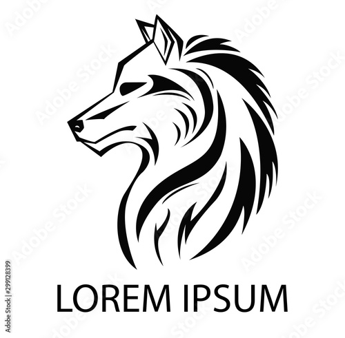 Illustration of Wolf icon logo