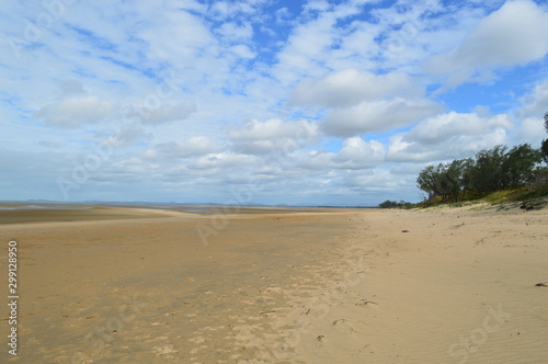 Mackay deserted beach in a cloudy day