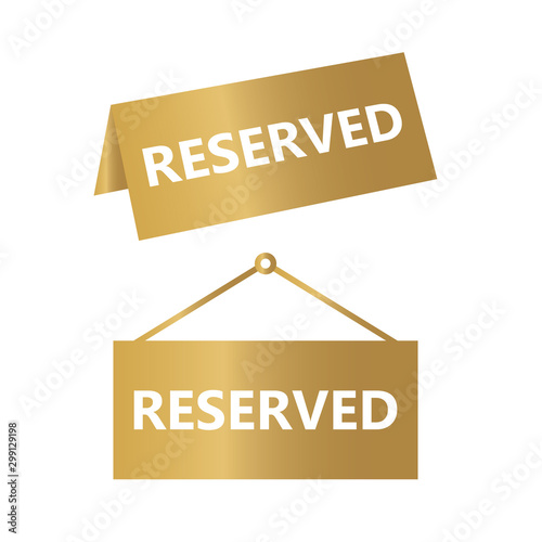 plate with the inscription reserved- vector illustration