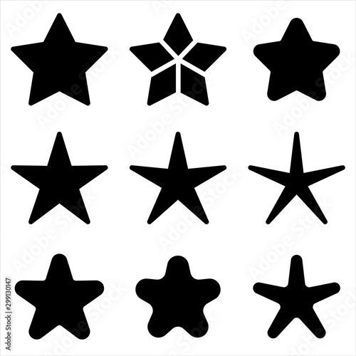 Set of Star icon. symbol of rate or favorite symbol with trendy flat style icon for web site design, logo, app, UI isolated on white background. vector illustration
