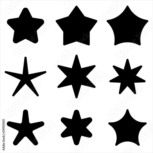 Set of Star icon. symbol of rate or favorite symbol with trendy flat style icon for web site design, logo, app, UI isolated on white background. vector illustration
