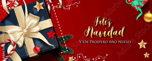 Spanish Christmas (Feliz Navidad) and Happy New Year 2020 greeting card