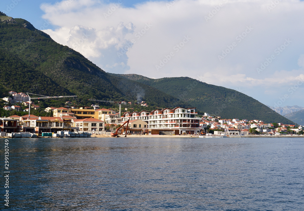 Kumbor city view in Herceg Novi municipality, Montenegro
