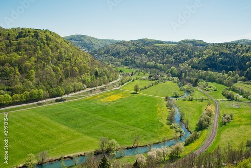 Blick ins Wiesenttal Fränkische Schweiz Bayern Deutschland