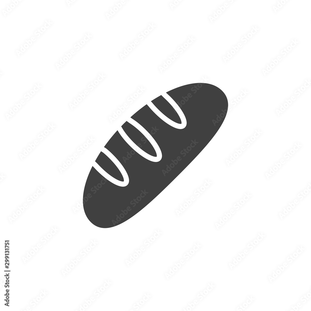 Loaf bread vector icon. filled flat sign for mobile concept and web design. Bakery, bread glyph icon. Symbol, logo illustration. Vector graphics Loaf bread vector icon. filled flat sign for mobile concept and web design. Bakery, bread glyph icon. Symbol, logo illustration. Vector graphics