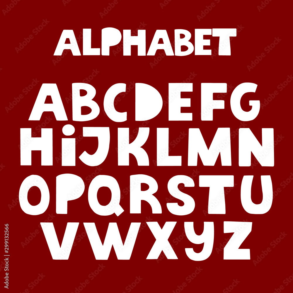 Alphabet letters. Calligraphic script vector