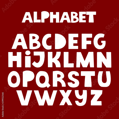 Alphabet letters. Calligraphic script vector