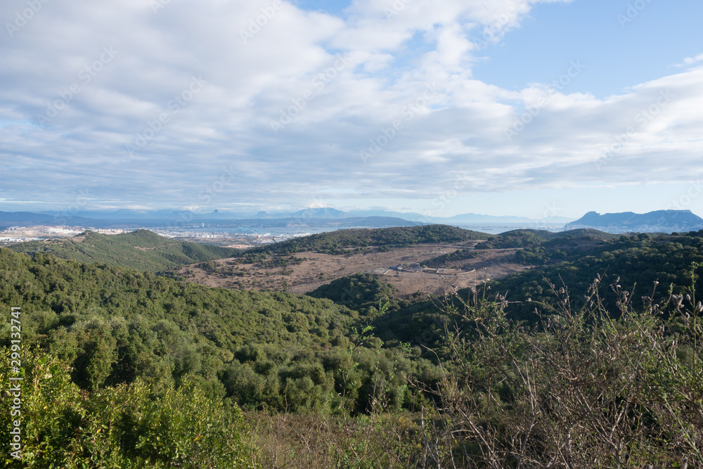 Algeciras mountains with views from the hiking trails Algeciras mountains with views from the hiking trails