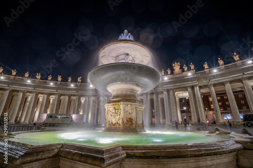 St Peter's Basilica in Vatican at night. Rome, Italy.