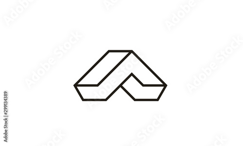 Free Download 3D initial letter A with line style logo design concept - GFXLoad