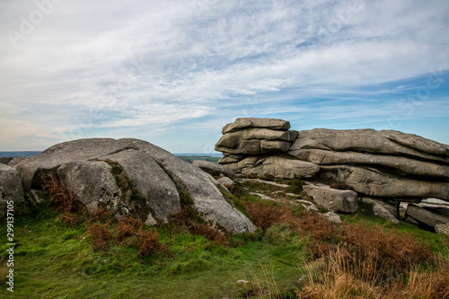 The weathered rock formations on the summit of Carn Marth, Cornwall