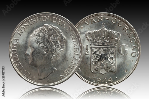 Netherlands 2.5 florins curacao 1944