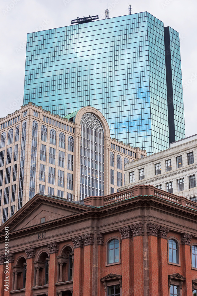 Architecture buildings in city of Boston downtown