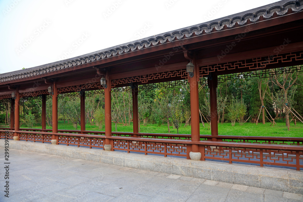 Chinese classical architecture is in a park Chinese classical architecture is in a park